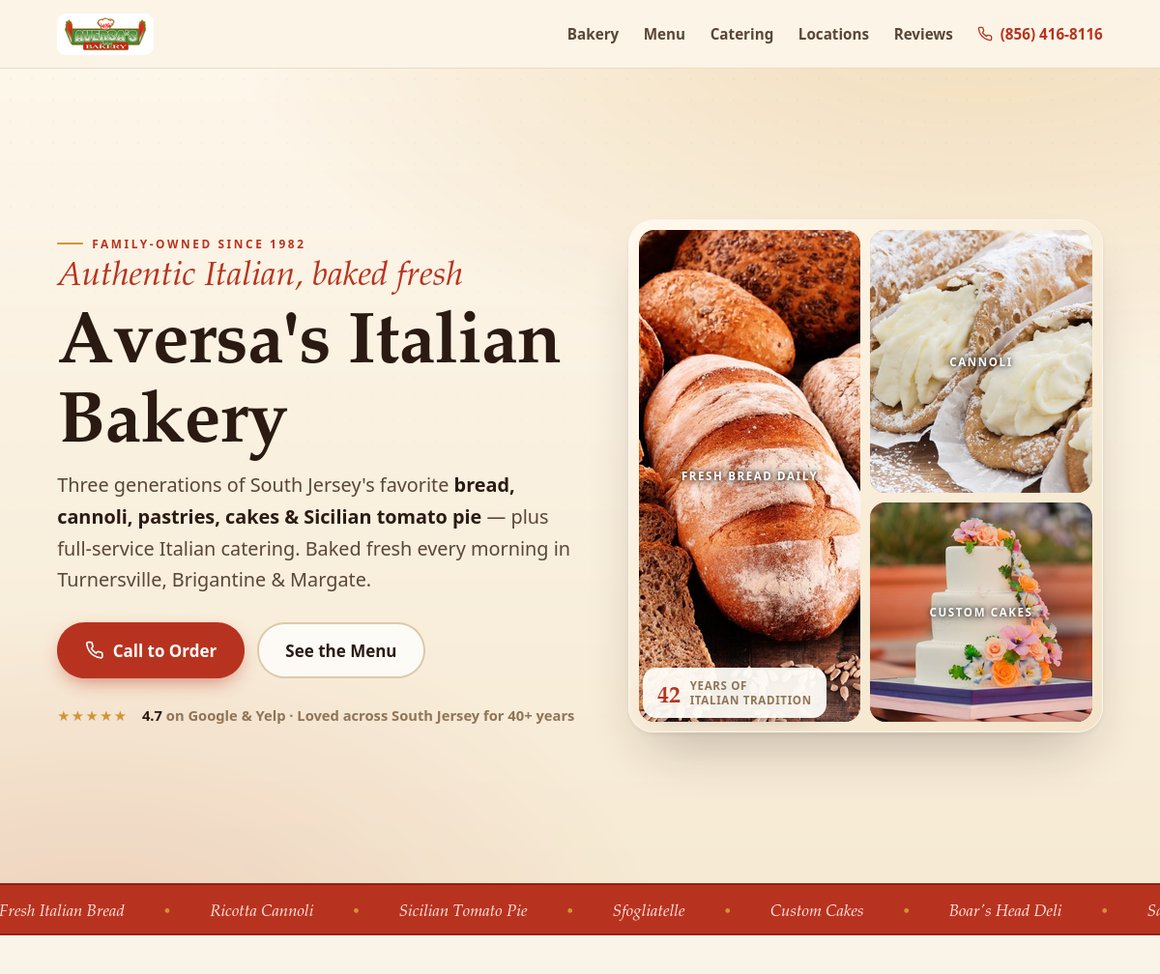 Example of a clean, modern bakery website — the kind of site we build